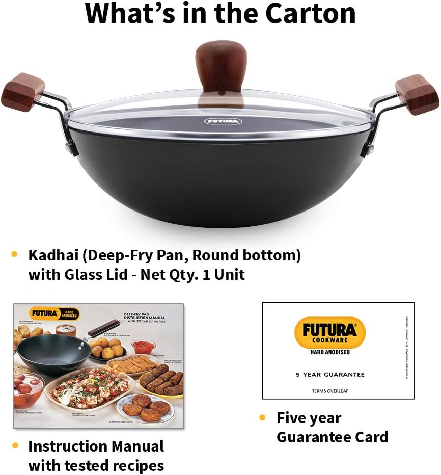 Hawkins Futura Deep-Fry Pan with Glass Lid, 2.5 Litre Capacity