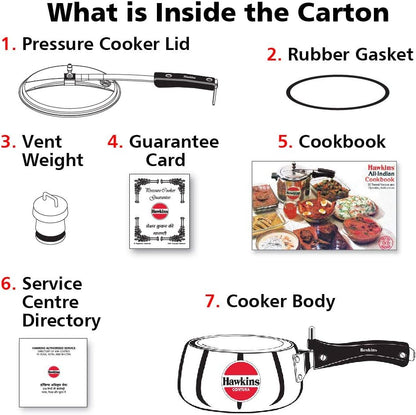 Hawkins Contura Pressure Cooker, 2 Litre Capacity
