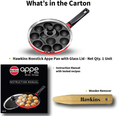 Hawkins Futura Non Stick Appe Pan with Glass Lid, 22 cm Size NAPE22G