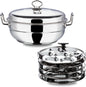 Vinod  Stainless Steel Idli (2 plates), Dhokla (2 plates) and Patra ( 1 plate) Multi Kadahi 26cm - Gas & Induction base