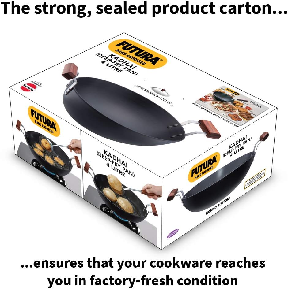 Hawkins Futura Hard Anodised Deep Fry Pan, 30 cm Diameter