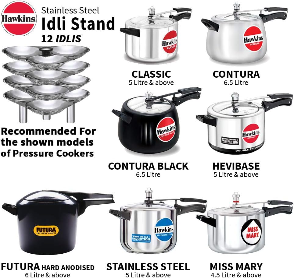 Hawkins Stainless Steel Idli Stand for 12 Idlis SSID5