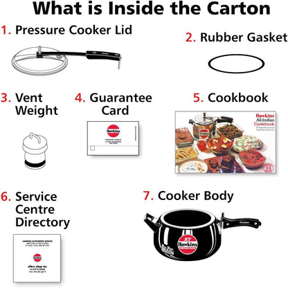 Hawkins Contura XT Pressure Cooker, Black, 5 Litre Capacity