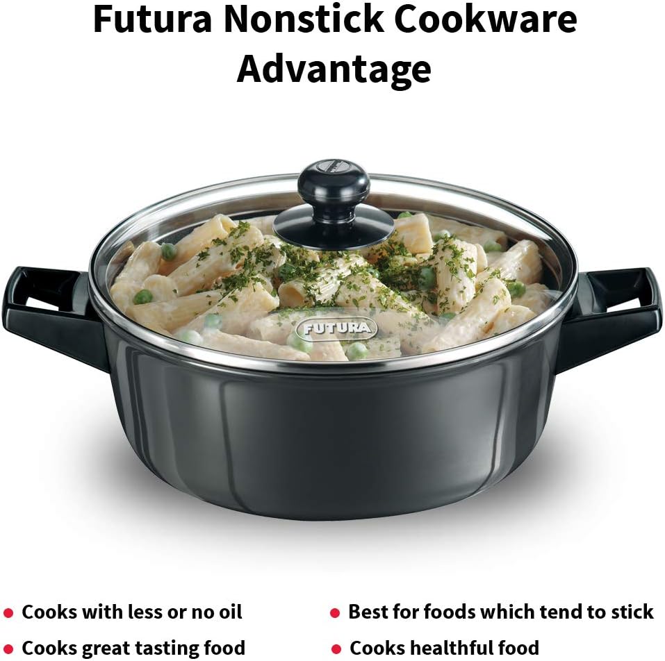 Hawkins Futura Non-Stick Cook-N-Serve Bowl with Glass Lid, 3 Litre Capacity NCB30G