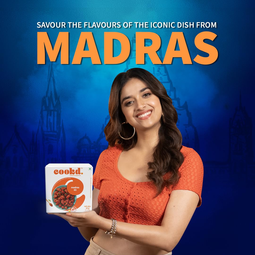 Cookd Madras 65 Masala 50g Ready To Cook Masala in 8 Minutes | Can be cooked with Paneer, Vegetables, Chicken, Fish & Meat | No Added Flavours, Preservatives & Artificial Colors (Pack of 3, Madras 65 Masala)