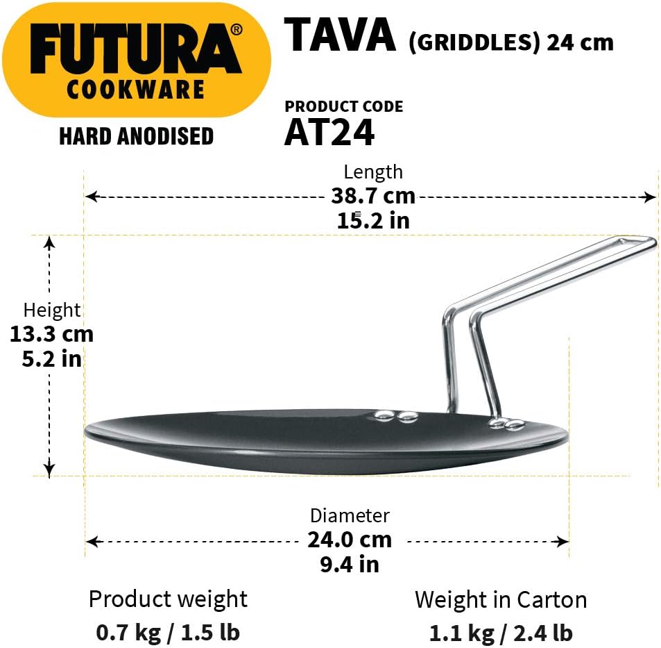 Hawkins-Futura Hard Anodized Concave Griddle Tava, 9.5-Inch Diameter