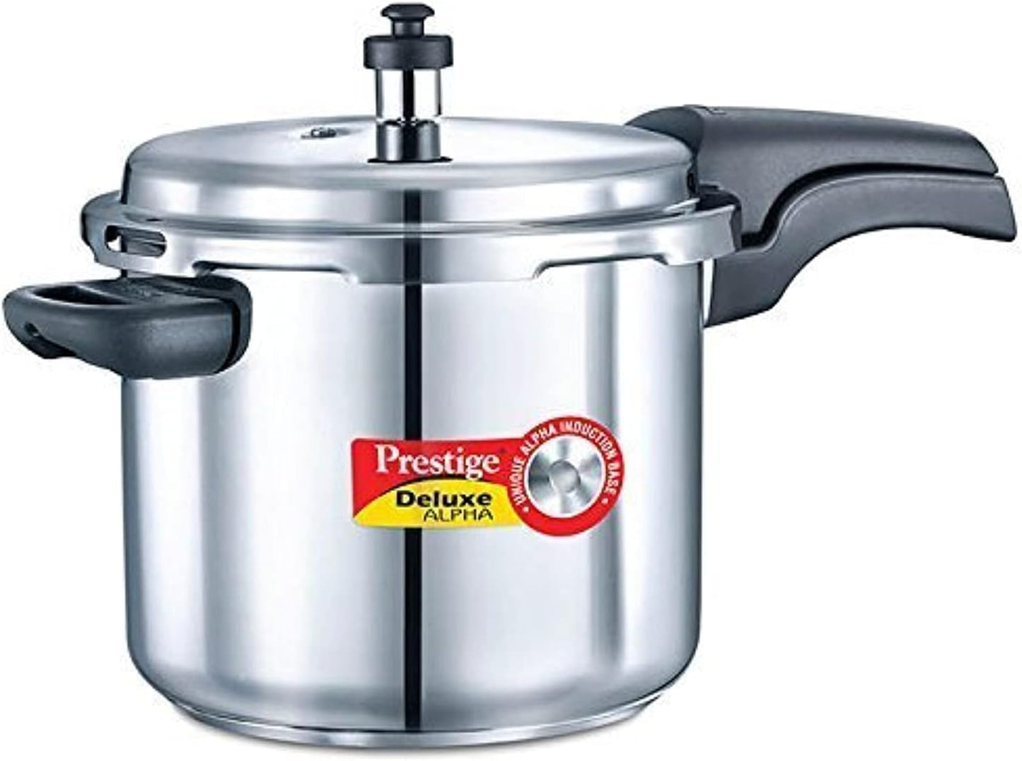 Prestige 5.5L Alpha Deluxe Induction Base Stainless Steel Pressure Cooker, 5.5-Liter