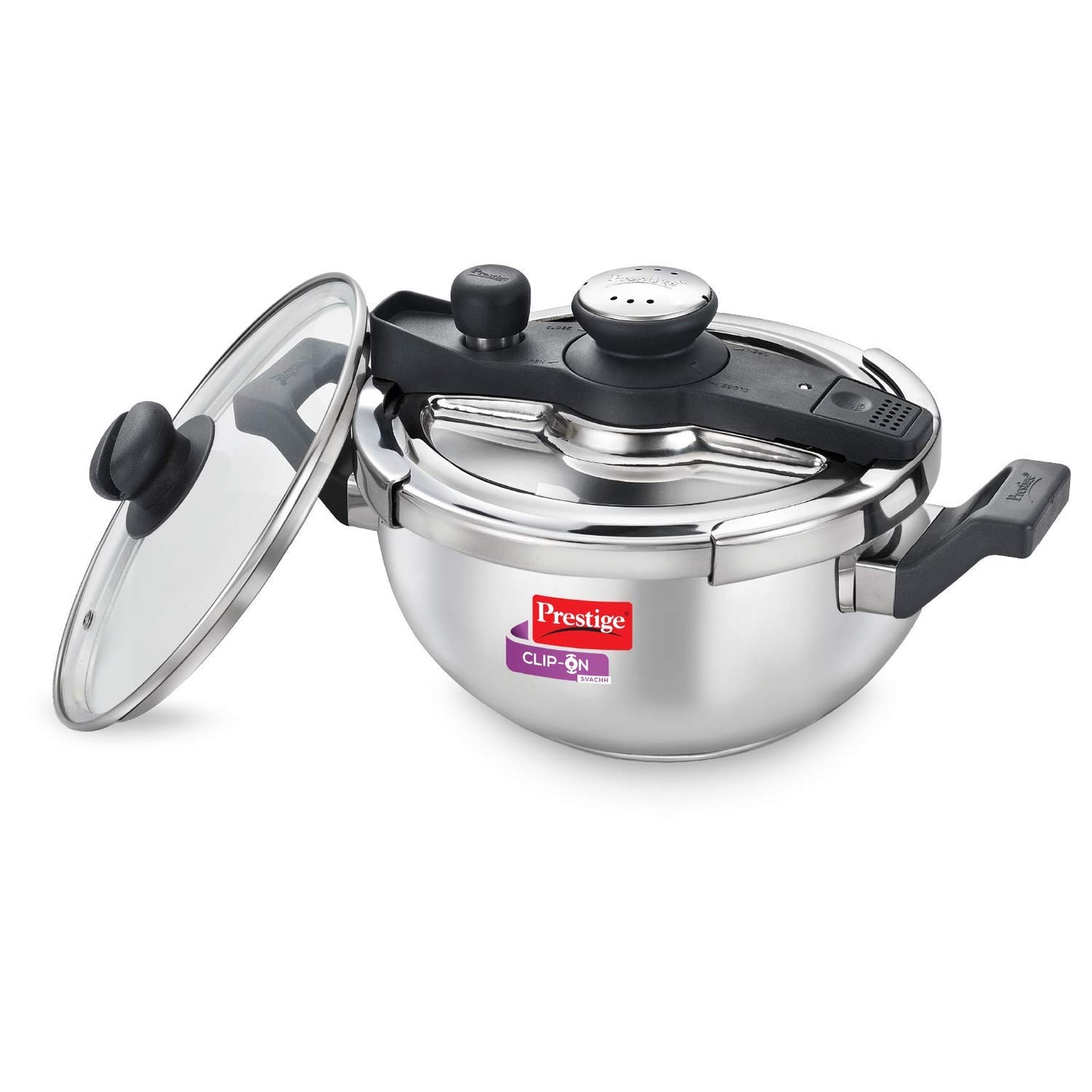 Prestige Svachh Clip-On Stainless Steel Outer Lid Pressure Handi, 3 litre , Silver
