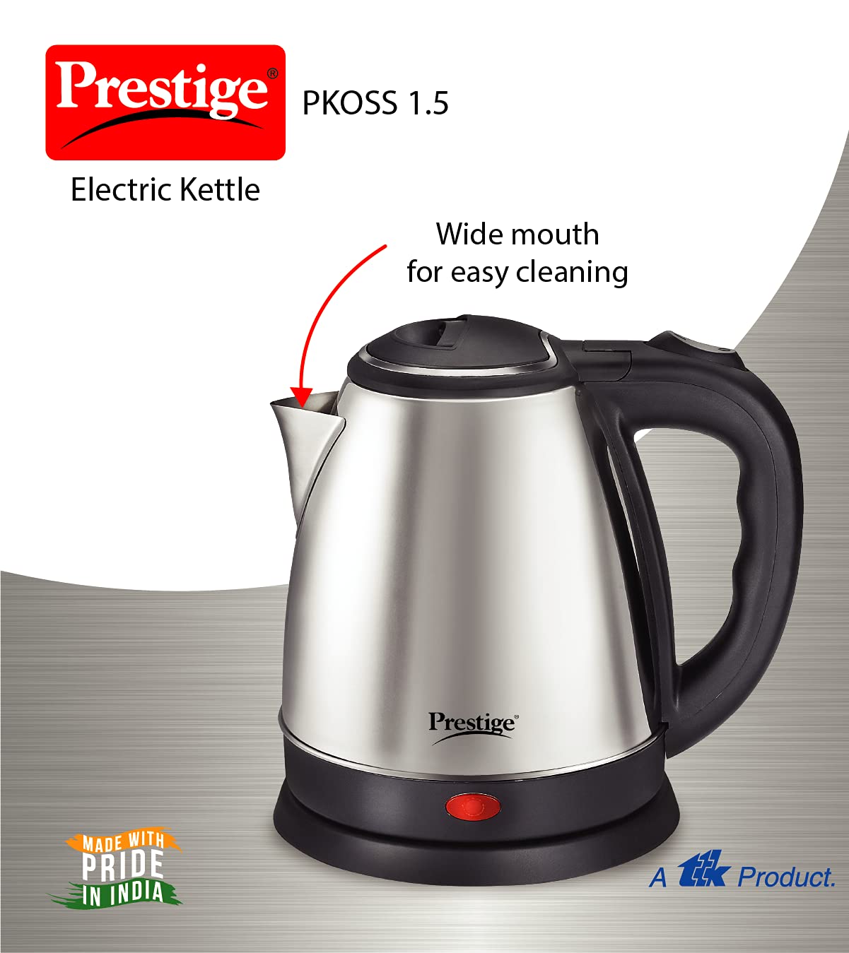 Prestige 7.5 Litres Popular Outer Lid Aluminium Pressure Cooker |Metallic Safety Plug | Gasket Release System | Silver