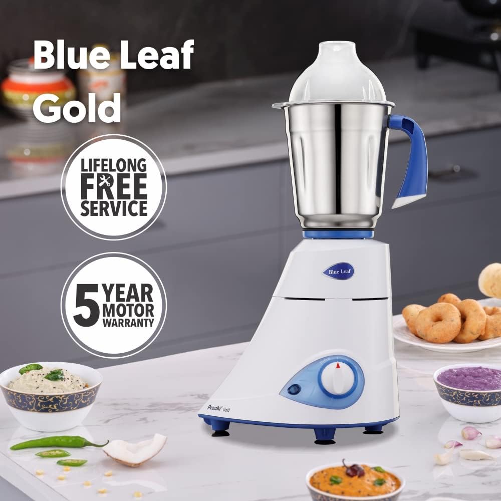 Preethi - 750 W Blue Leaf Gold Mixer Grinder