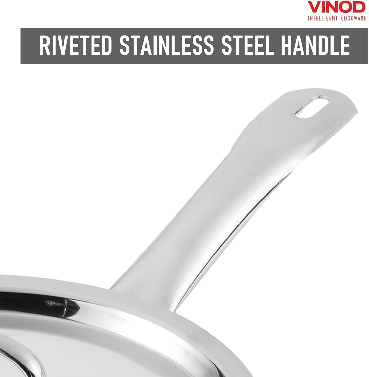VINOD Stainless Steel Smart Triply Frypan with SS Lid 20cm,22cm,24cm,26cm,28cm