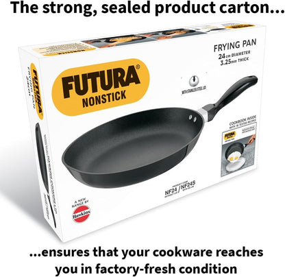 Hawkins Futura Non-Stick Frying Pan with Stainless Steel Lid, 26 cm Diameter, Black