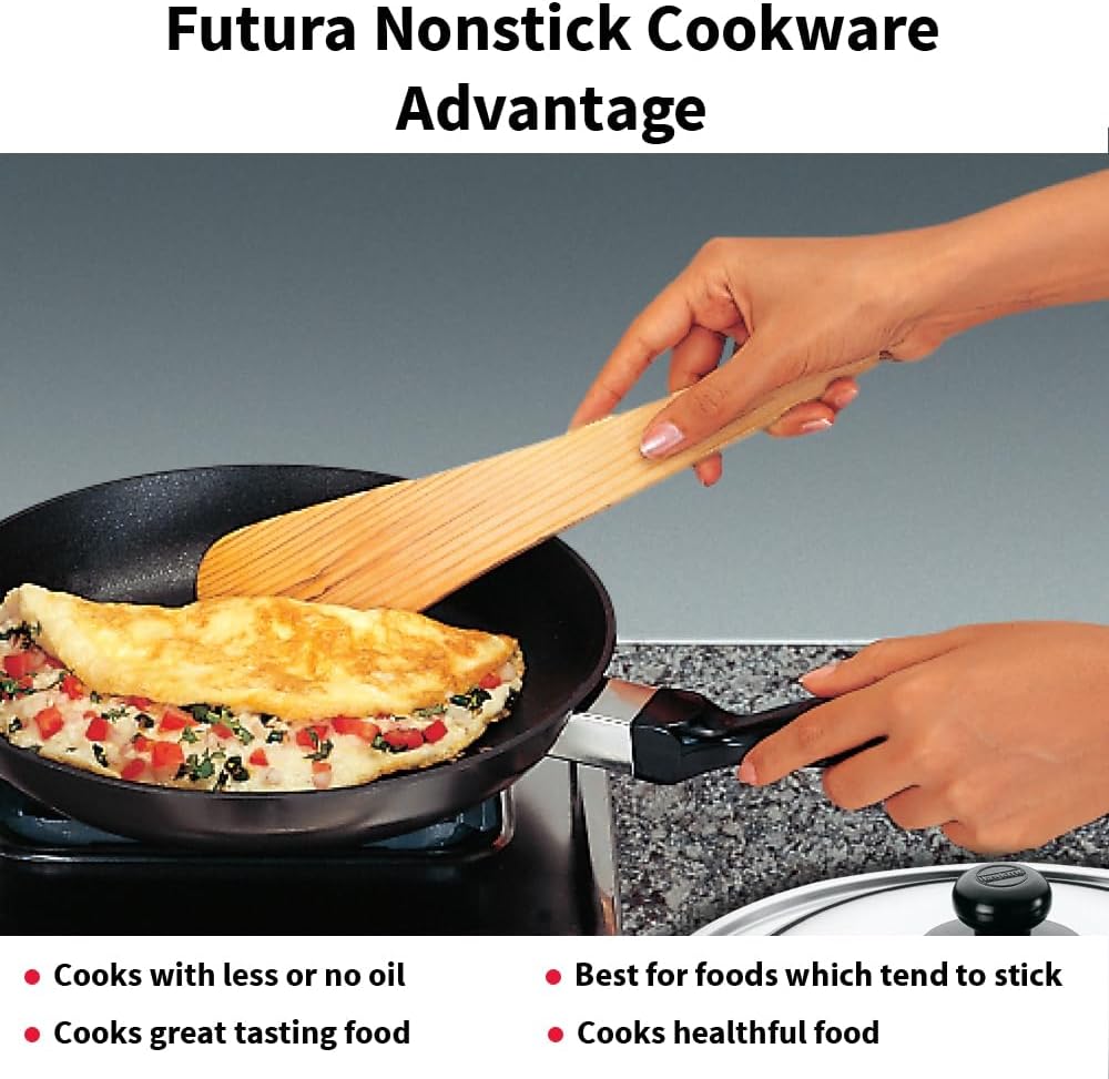 Hawkins Futura Non-Stick Frying Pan with Stainless Steel Lid, 26 cm Diameter, Black