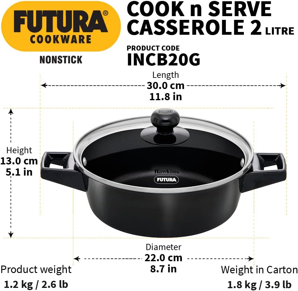 Futura INK50G Kadai, 5 Litre, Black