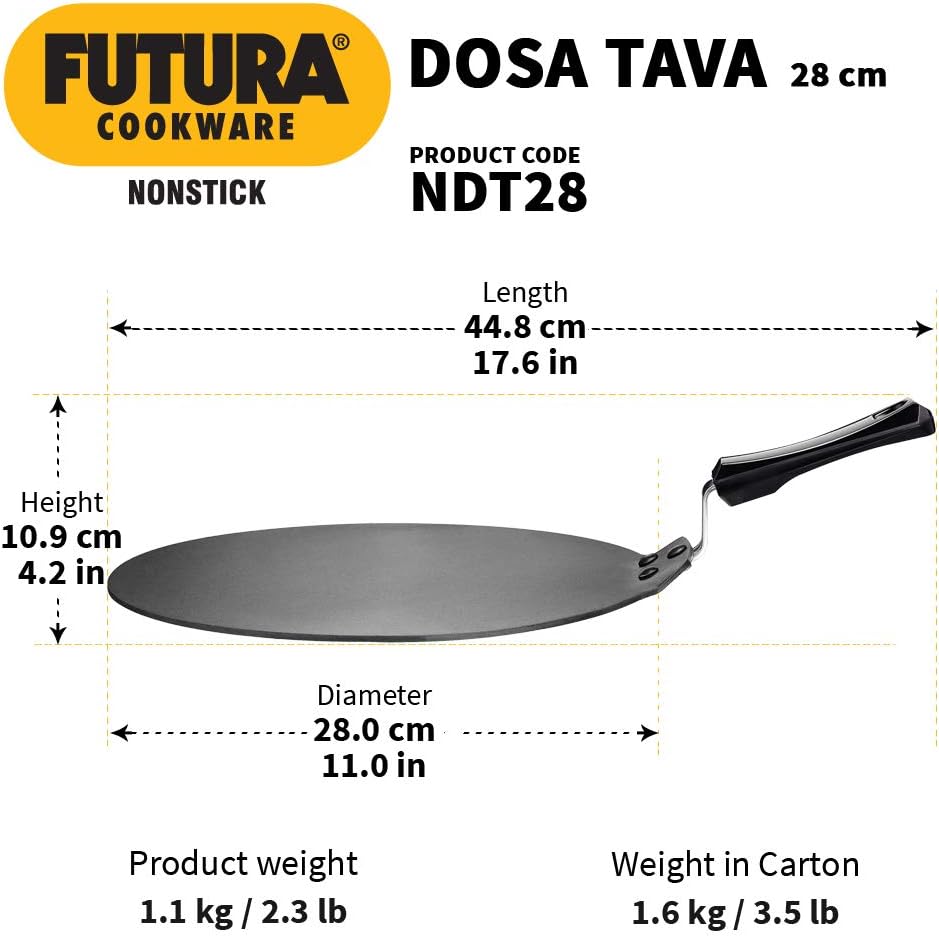 Hawkins Futura Non Stick Dosa Tava, 28 cm Diameter