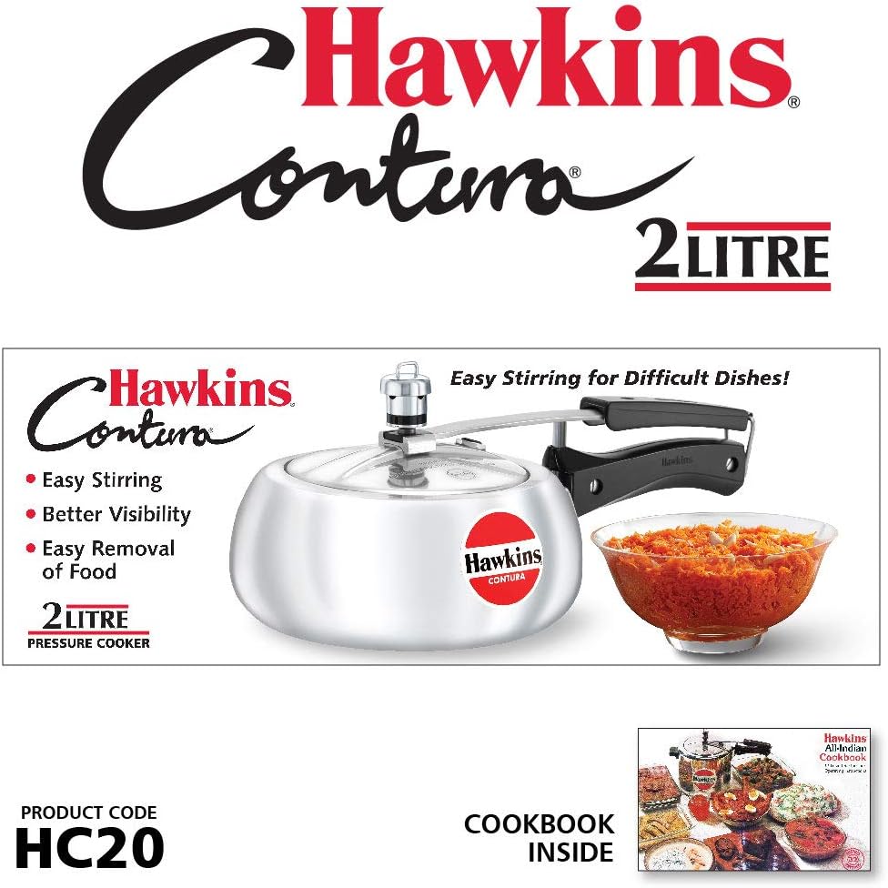 Hawkins Contura Pressure Cooker, 2 Litre Capacity