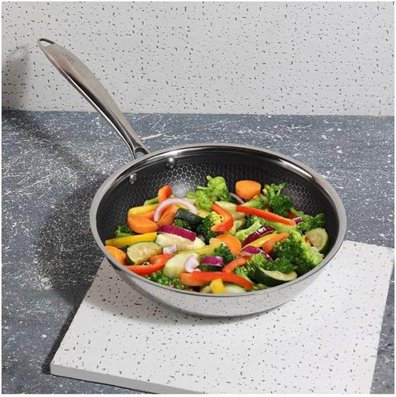 Vinod Platinum Triply Stainless Steel X FRYPAN 20 cm(Induction Friendly)