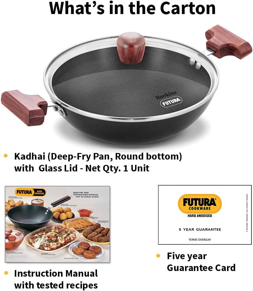 Futura INK50G Kadai, 5 Litre, Black