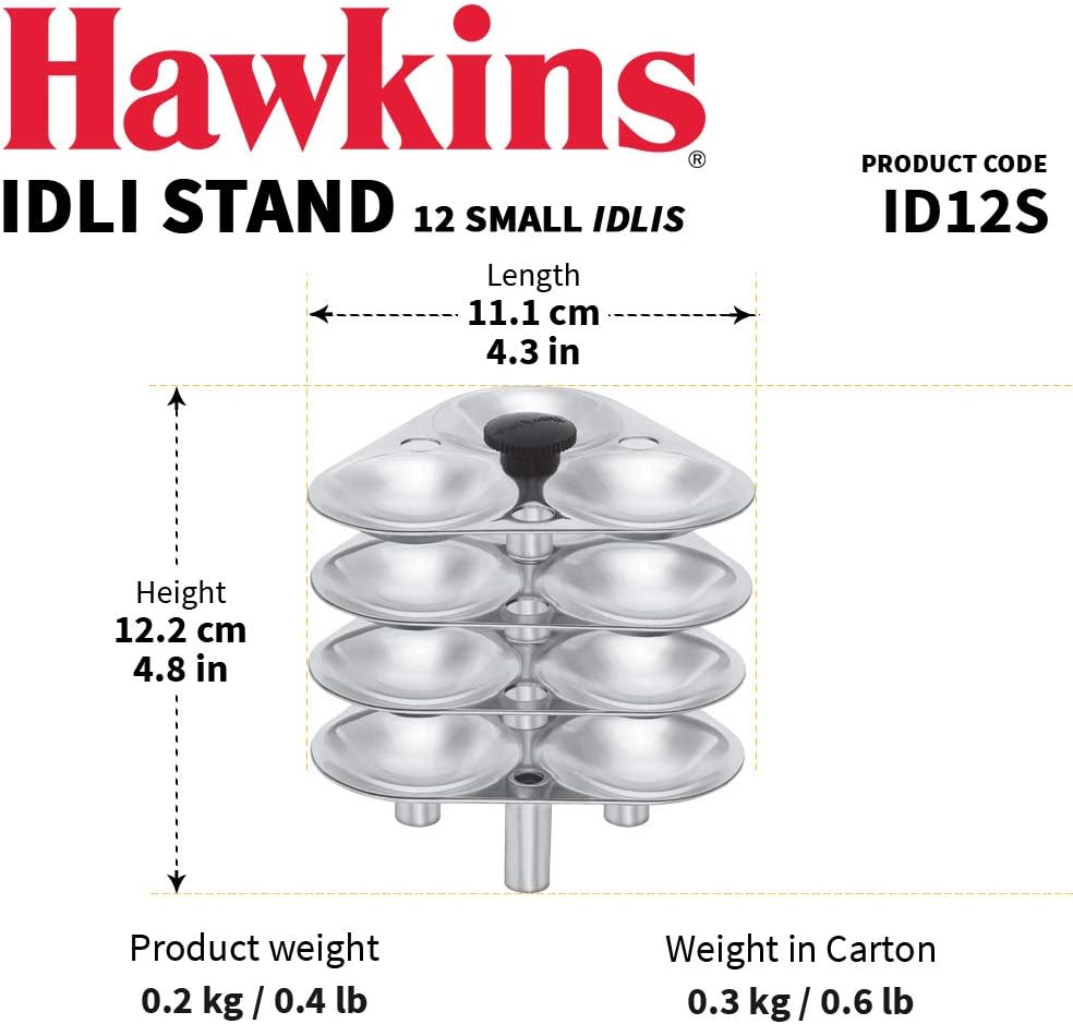 Hawkins 12 Idli Set for 3.0 Litre Tall Pressure Cooker ID12S