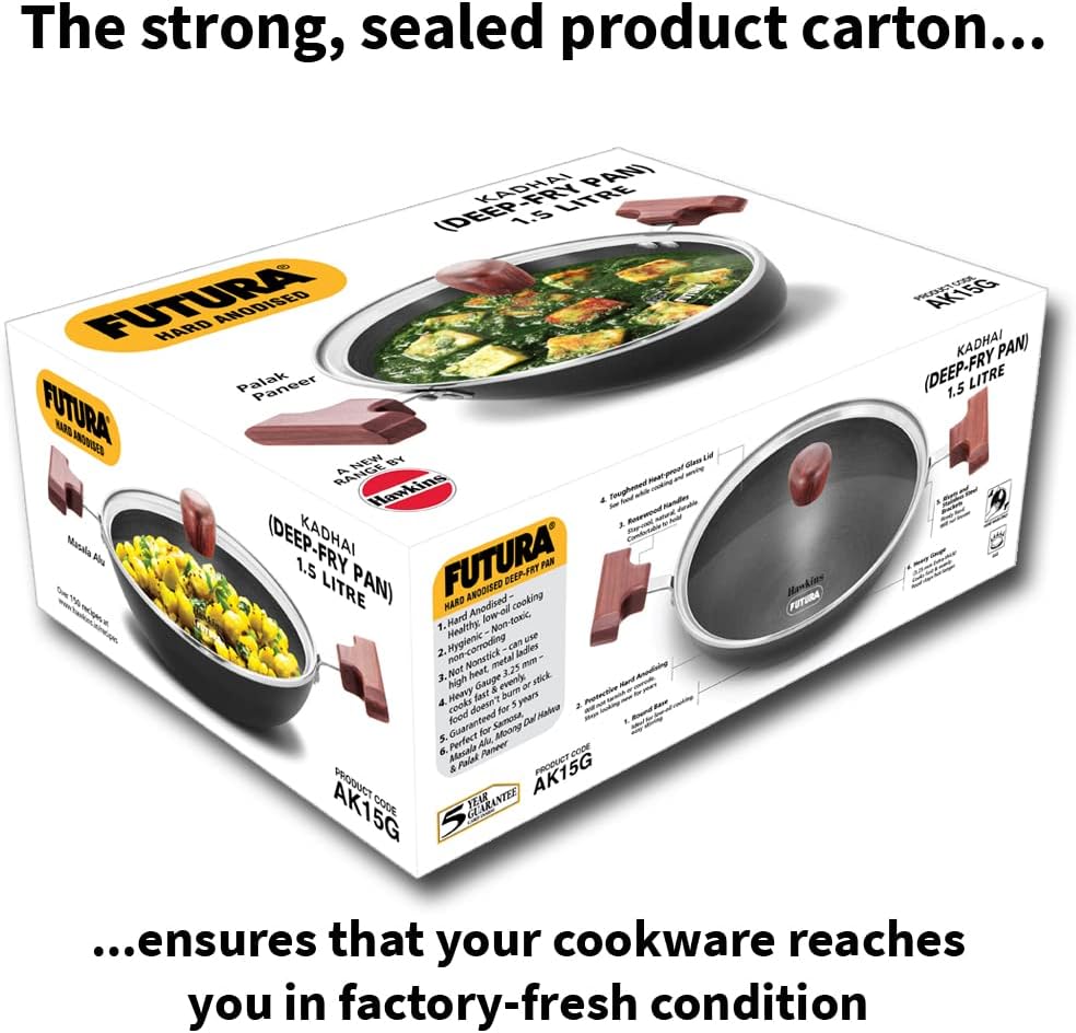 Futura INK50G Kadai, 5 Litre, Black