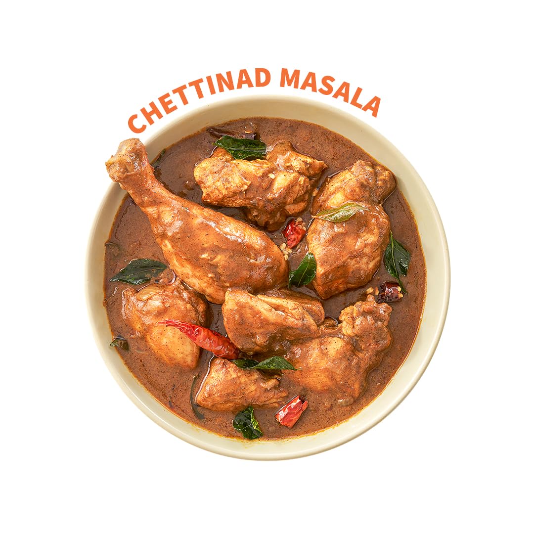 Cookd Chettinad Masala 50g (Pack of 3) | Ready To Cook in 15 Minutes | Can be cooked with Paneer, Vegetables, Chicken, Fish & Meat | No Added Flavours, Preservatives & Artificial Colors
