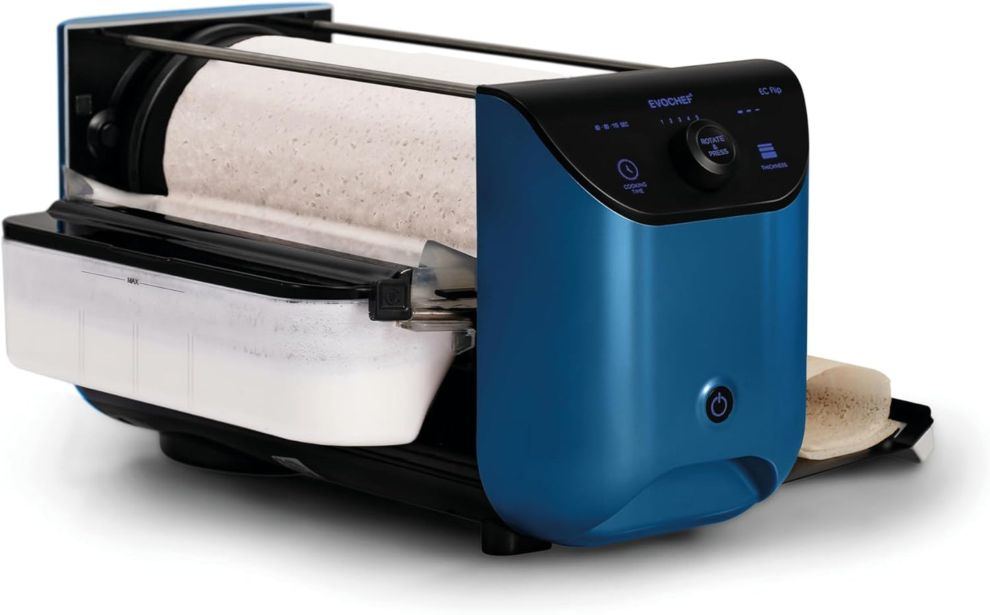 EVOCHEF EC Flip Smart Dosa Maker Food Grade Non-Stick Roller/Portable Dosa Maker (47.5X32.5X26cm) (Metallic Blue)