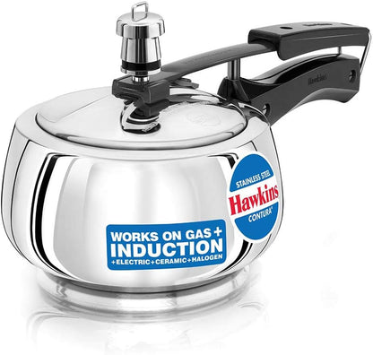 Hawkins Contura Stainless Steel Pressure Cooker, 5.0 Liter Capacity
