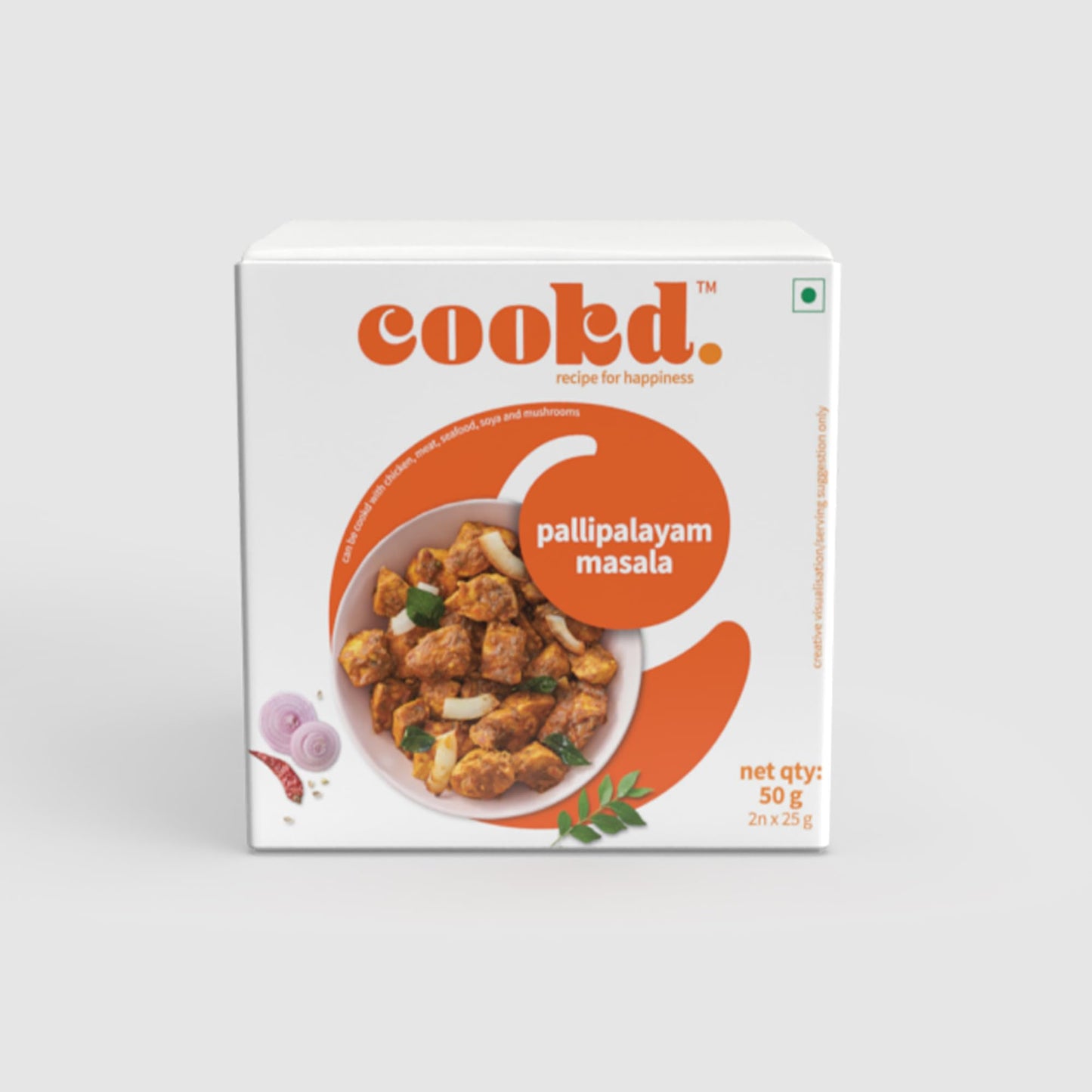 Cookd Pallipalayam Masala 50g (Pack of 2)| Ready To Cook in 15 Minutes | Can be cooked with Paneer, Vegetables, Chicken, Fish & Meat | No Added Flavours, Preservatives & Artificial Colors