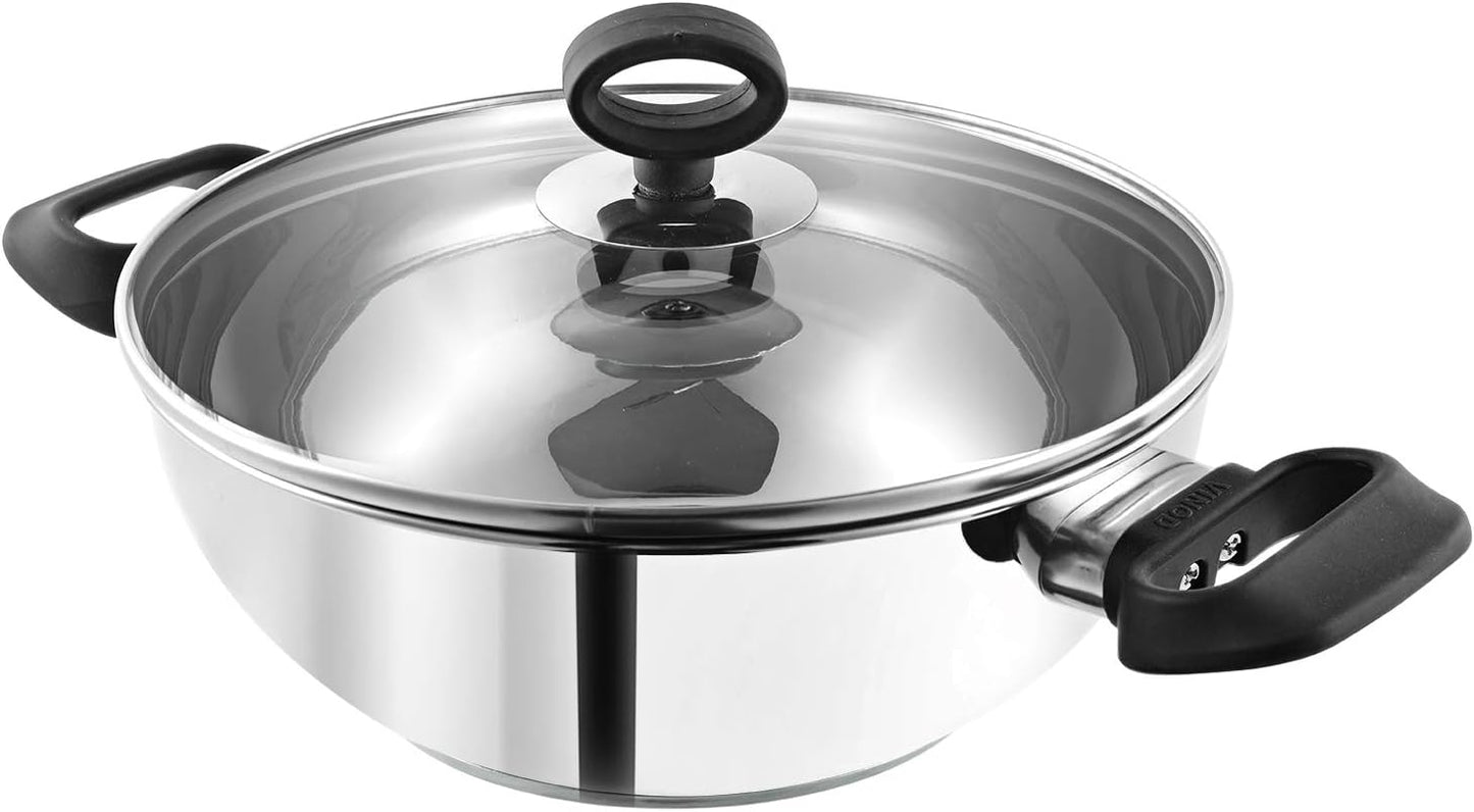 Vinod Stainless Steel Deluxe Kadhai, 26 cm
