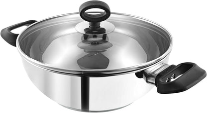 Vinod Stainless Steel Deluxe Kadhai, 26 cm