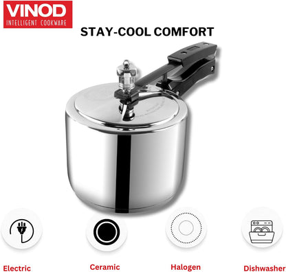 VINOD Inner Lid Stainless Steel Pressure Cooker 2L , 3L & 5L