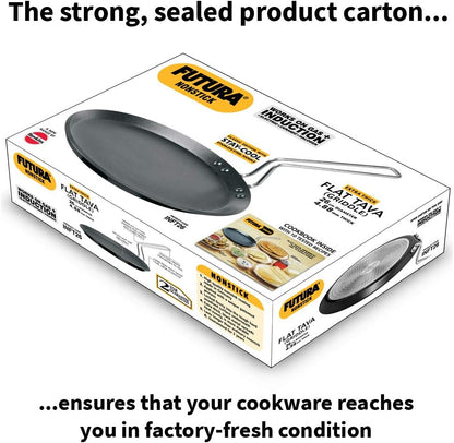 Hawkins FUTURA IQ45 Non-Stick Induction Compatible Flat Tava Griddle, 10-inch Black