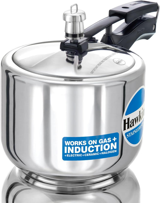 Hawkins Stainless Steel Tall Pressure Cooker, 3 Litre Capacity