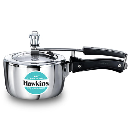 Hawkins 4.5 Litre Triply Stainless Steel Pressure Cooker, Inner Lid Cooker, Silver (HSST45)