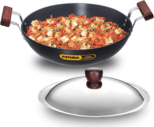 Hawkins Futura Hard Anodised Deep Fry Pan, 30 cm Diameter
