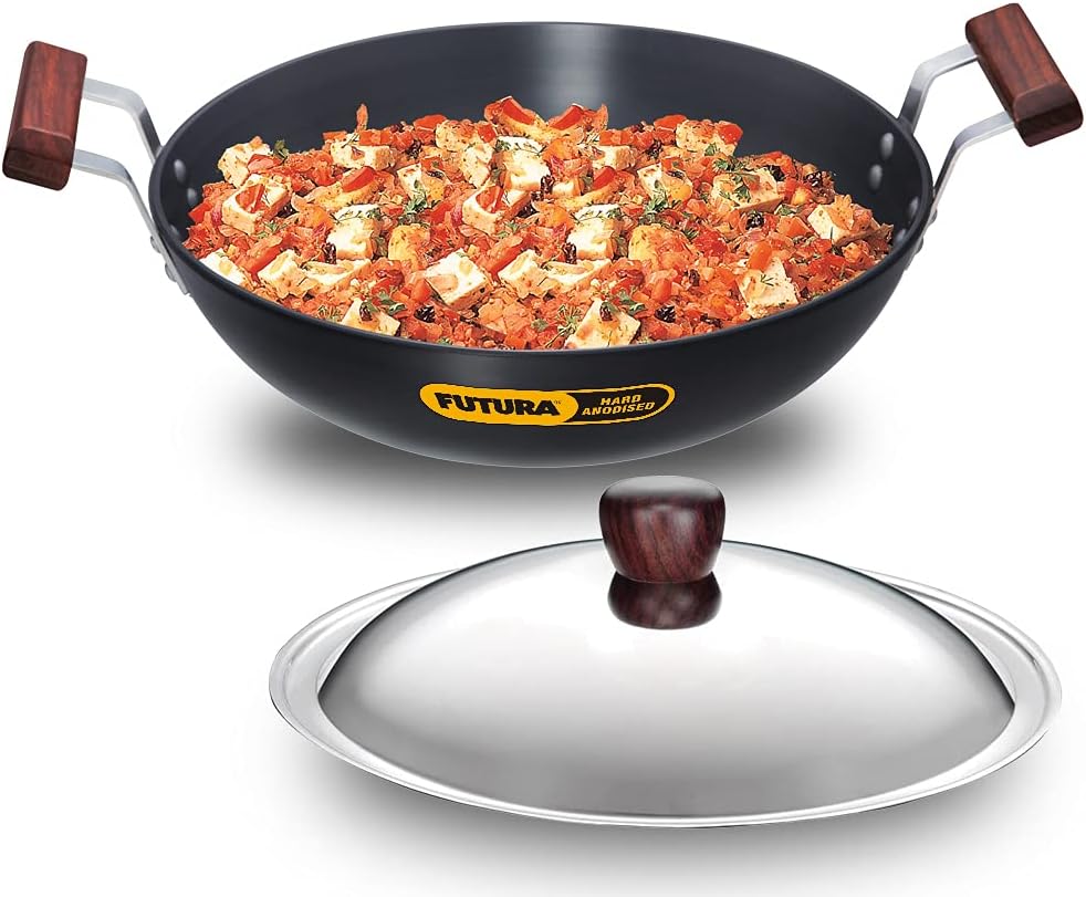 Hawkins Futura Hard Anodised Deep Fry Pan, 30 cm Diameter