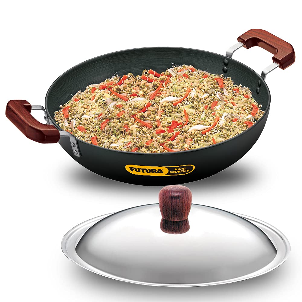 Hawkins Futura Induction Compatible Hard Anodised Aluminium Deep Fry Pan, 2.5 Litre Capacity