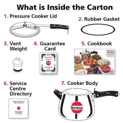 Hawkins Contura Aluminium Inner Lid Pressure Cooker, 6.5 Litre, Silver (HC65)