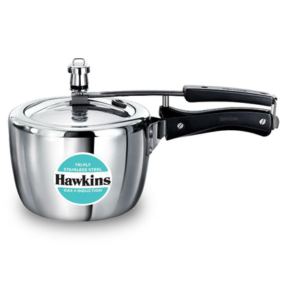 Hawkins 4.5 Litre Triply Stainless Steel Pressure Cooker, Inner Lid Cooker, Silver (HSST45)