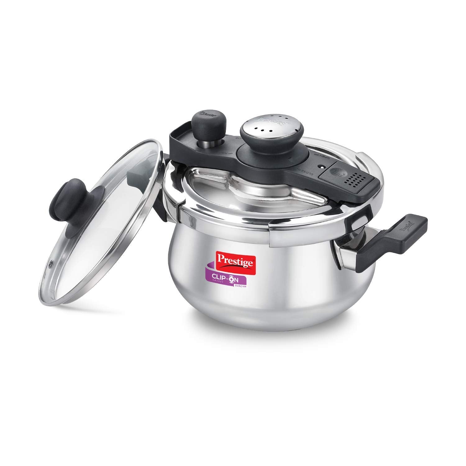 Prestige Svachh Clip-On Stainless Steel Outer Lid Pressure Handi, 3 litre , Silver