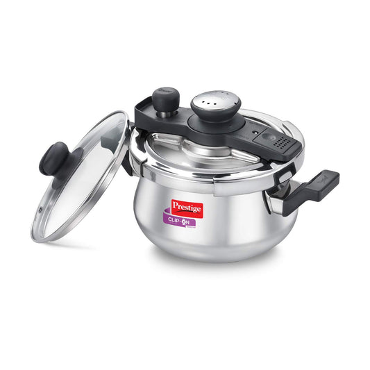 Prestige Svachh Clip-On Stainless Steel Outer Lid Pressure Handi, 3 litre , Silver