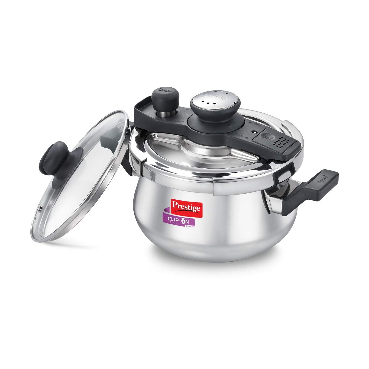 Prestige Svachh Clip-On Stainless Steel Outer Lid Pressure Handi, 3 litre , Silver