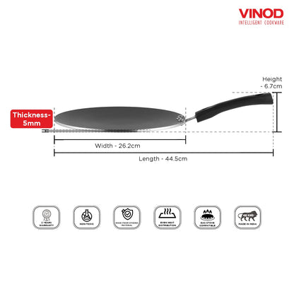 Vinod Zest Non-Stick Induction Compatible Concave Tawa Griddle, 9.5"