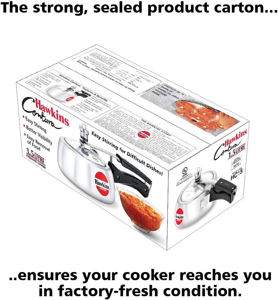 Hawkins Contura Pressure Cooker, 2 Litre Capacity