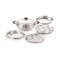 Anjali Fiesta Stainless Steel 7 in 1 Pro Multi Kadai with Lid Gift Set 4700 ml including 3 Idli Plates 1 Patra Plate and 2 Dhokla Plates Compatible with Induction Base