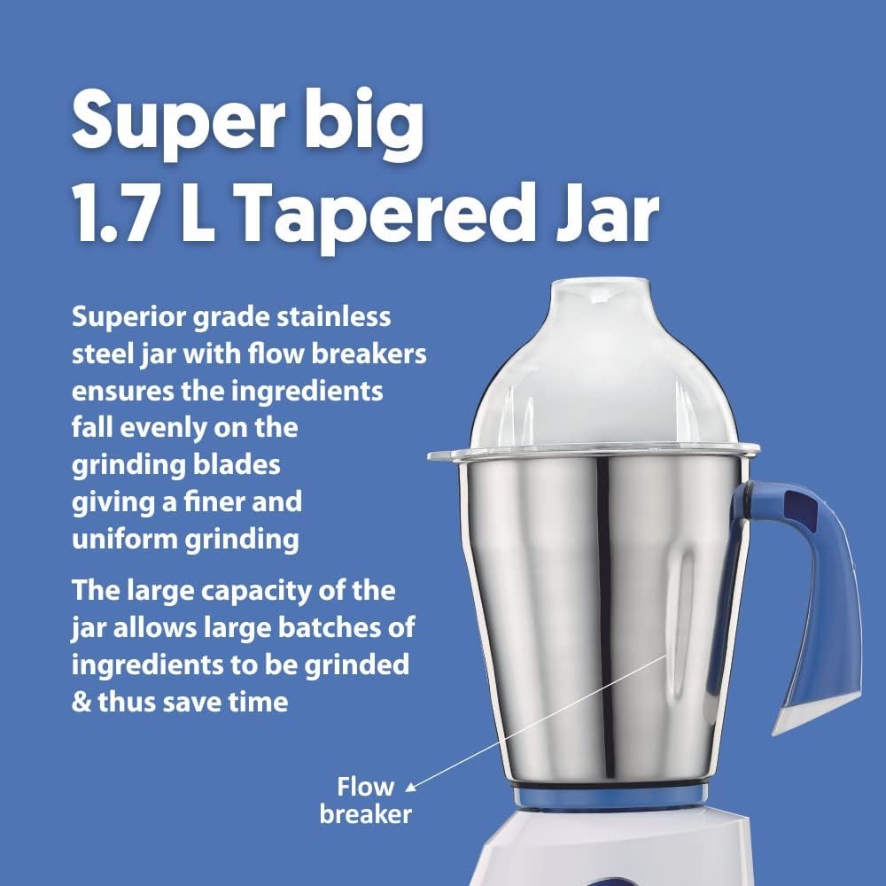Preethi - 750 W Blue Leaf Gold Mixer Grinder