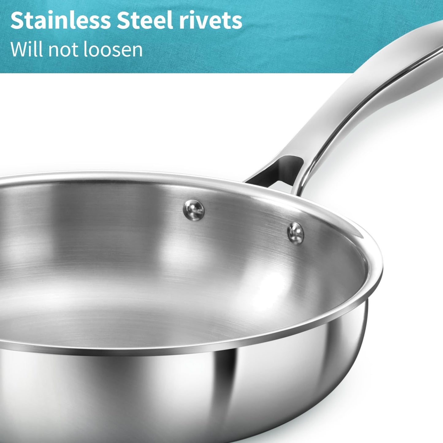 Hawkins Pro 26 cm Frying Pan, Triply Stainless Steel Fry Pan with Stainless Steel Handle and Stainless Steel Lid, Silver (PSF26S)