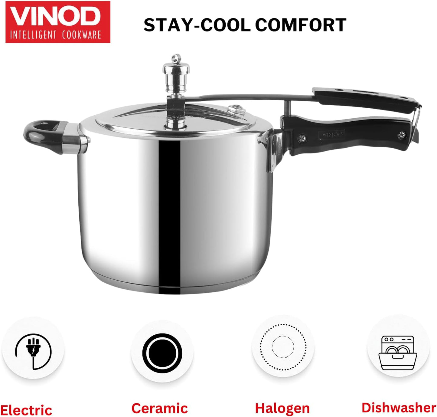 VINOD Inner Lid Stainless Steel Pressure Cooker 2L , 3L & 5L
