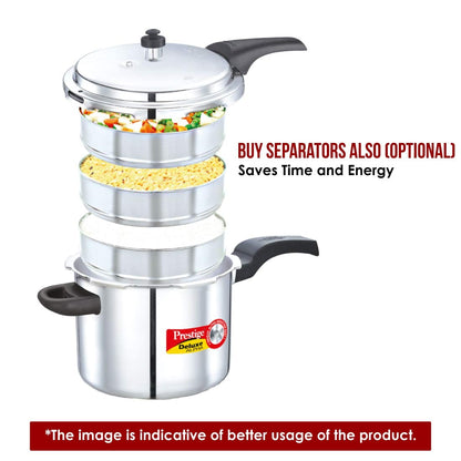 Prestige 5.5L Alpha Deluxe Induction Base Stainless Steel Pressure Cooker, 5.5-Liter