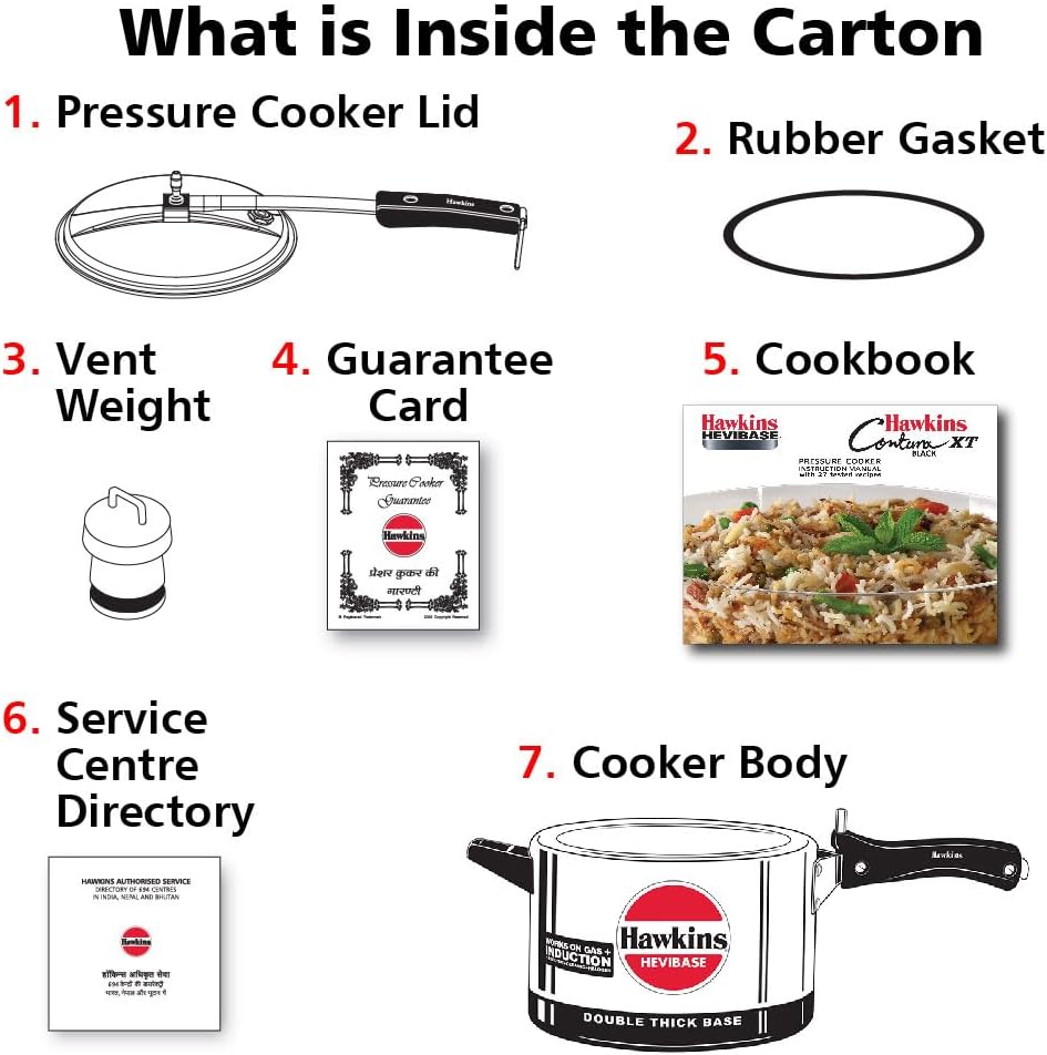 Hawkins Hevibase Induction Compatible Pressure Cooker, 5 Litre Capacity, Silver
